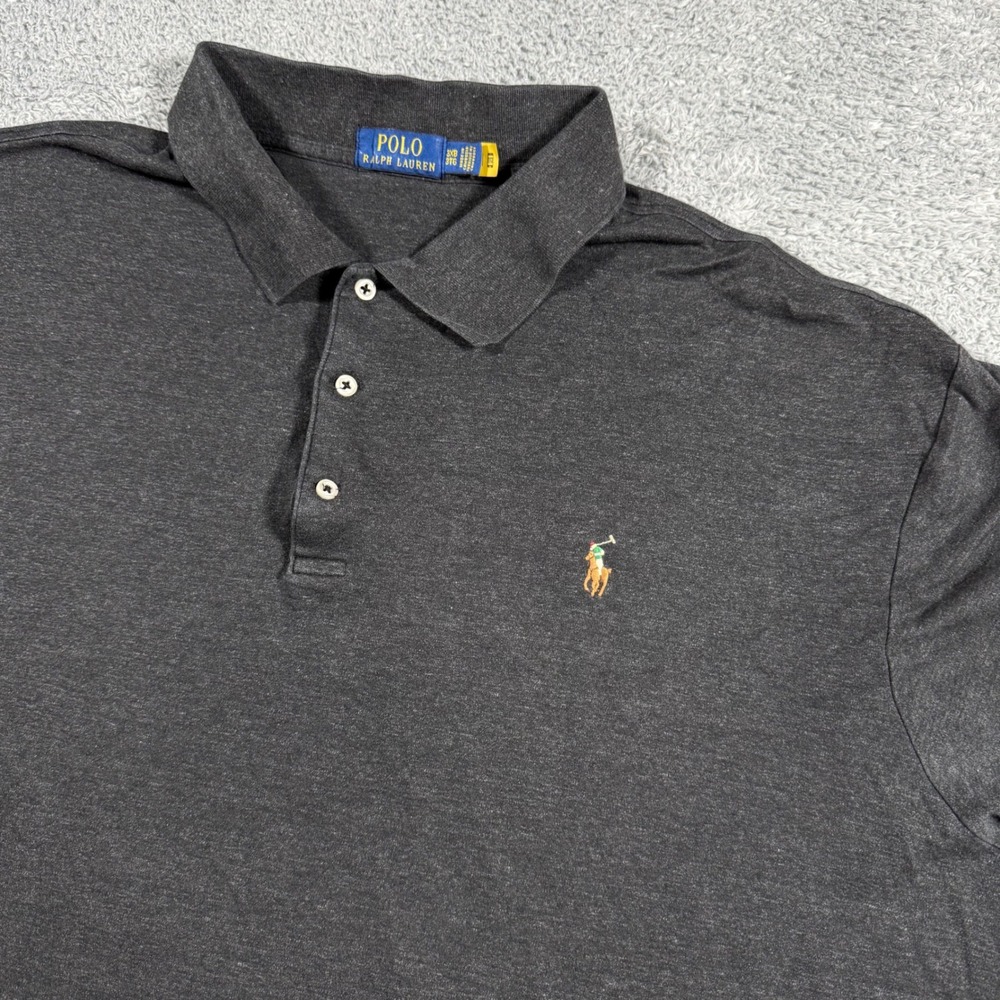Polo Ralph Lauren Mens 3XB‎ Charcoal Heather Grey Soft Touch Flesh Pony